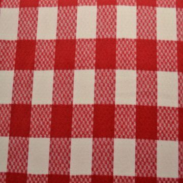 Wol - Blokruit -Rood / Wit