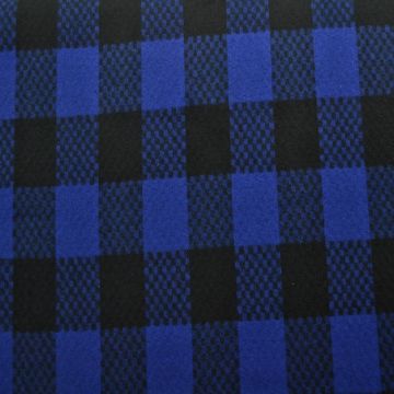 Wol - Blokruit -Blauw / Zwart