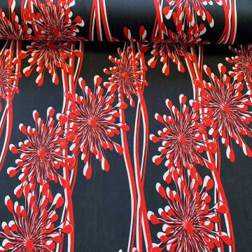 Viscose - Wiggle Flowers Black/Red