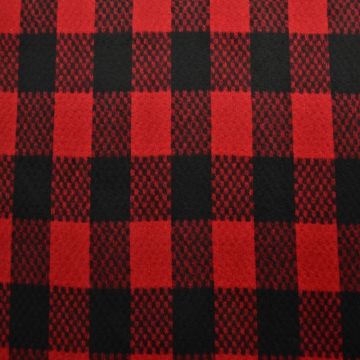 Wol - Blokruit -Rood / Zwart