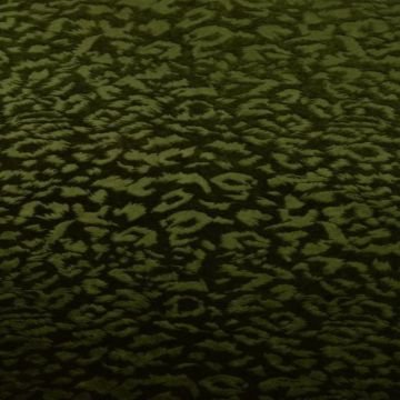 Lycra Velours - Leopard - Moss Green