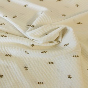 Fashion Reliëf - Olive Acacia on Offwhite