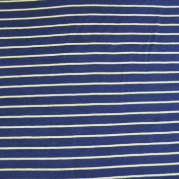 Viscose Tricot - Stripes Small Blue/ White