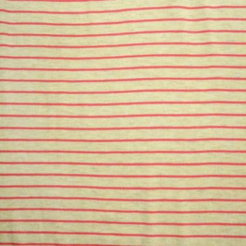 Viscose Tricot - Stripes Small Beige/ Coral