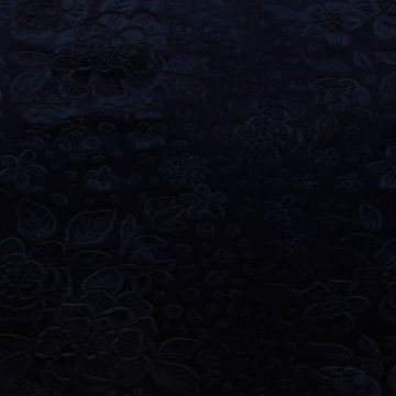 Lycra Velours - Roses & Little Flowers - Navy
