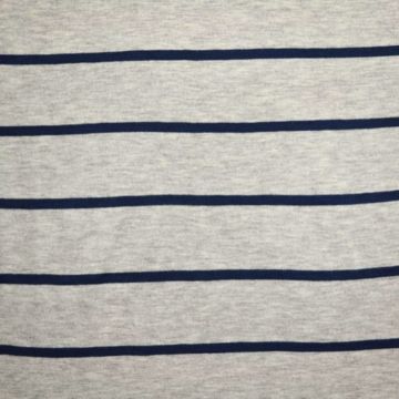 Viscose Tricot - Stripes Light Grey/ Navy