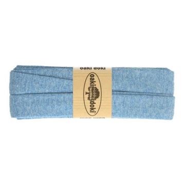 Tricot de luxe biaisband oaki doki 060 melange blauw