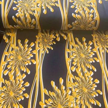 Viscose - Wiggle Flowers Navy/Yellow