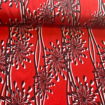 Viscose - Wiggle Flowers Red/Black