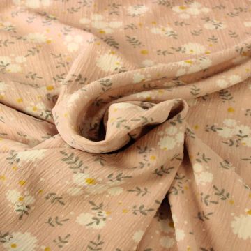 Fashion Reliëf - White Flowers on Pink