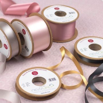 kuny dubbel geweven satijn lint oud roze