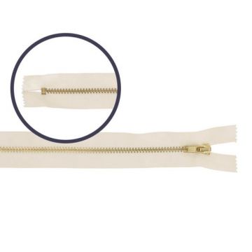 Broek Rits Koper - Niet Deelbaar -841 - Ecru -18 cm
