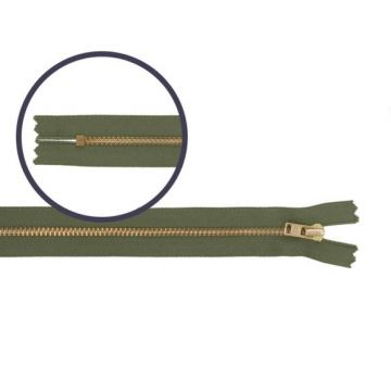 Broek Rits Koper - Niet Deelbaar -888 - Mossgreen -18 cm
