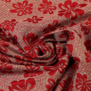 Jacquard Jersey - Red Daisy