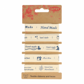 Opry Lint Labels - Handmade Naturel/ Blauw