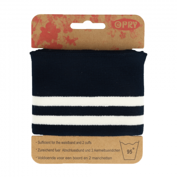 Manchetten Band Streep - Navy & White Stripes