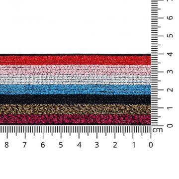 Elastiek Colored Glitter Stripes - 40mm