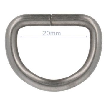 Opry D-Ring - Mat Nikkel - 20mm