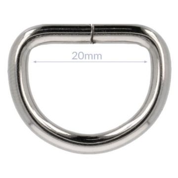 Opry D-Ring - Nikkel - 20mm