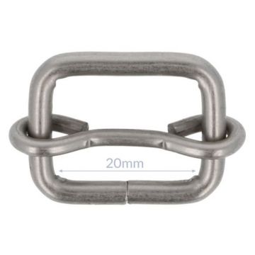 Opry Gesp met Schuif - Mat Silver - 20mm