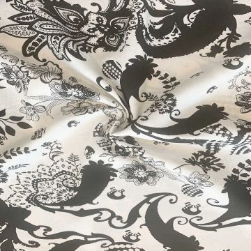 Viscose - Black/White Fantasy Design