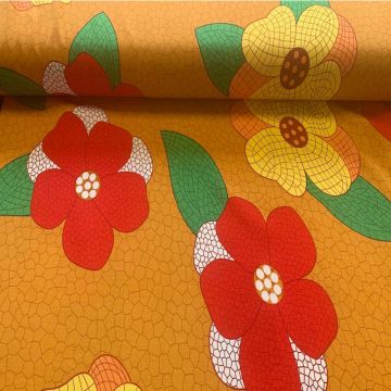 Viscose - Mozaik Flowers Dark Ocher