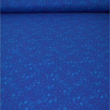 Katoen bloemenzee kobalt met blauw