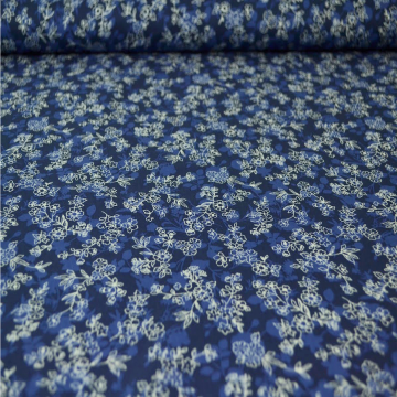 katoen bloemen takken blauw
