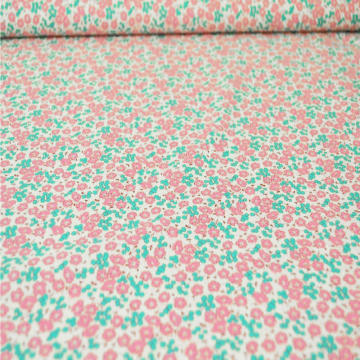 Katoen - Cottage Flowers Pink