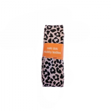 Oaki Doki Biaisband Katoen - Leopard Soft Old Pink - 2m 