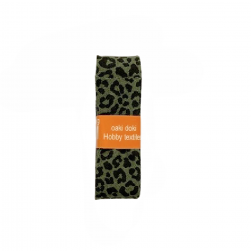 Oaki Doki Biaisband Katoen - Leopard Forest Green - 2m 