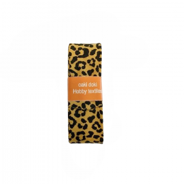 Oaki Doki Biaisband Katoen - Leopard Ocher Yellow - 2m 