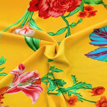 Viscose - Tropical Paradise on Yellow