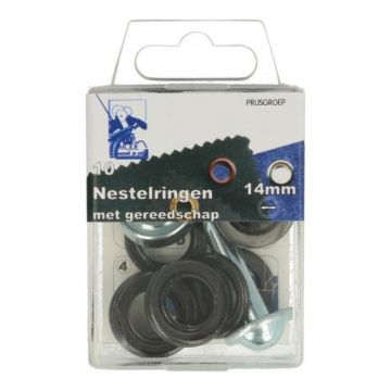 Nestelringen Zwart - 14mm