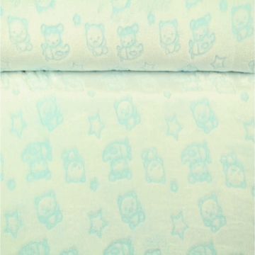 Knuffelfleece - Bears Turquoise