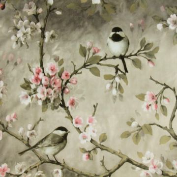 Tafelzeil - Bird in Blossom Tree Taupe