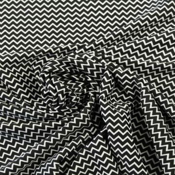 Lycra - Black and White Zigzag