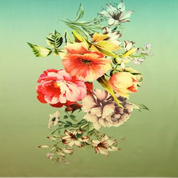 Katoenen Tricot Paneel - The Art of Flowers