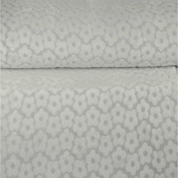 Knuffelfleece - Flowers Light Grey