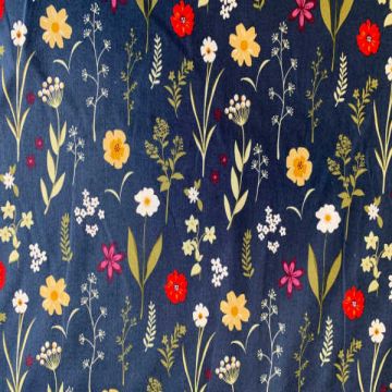 Katoen - Picking Flowers - Dark Blue