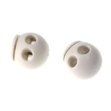 Bohin - Koordstopper 2-gaats Bol - 18x19mm Wit