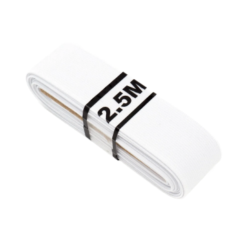 Bosje Taille Elastiek 25mm - Wit - 2.5 meter