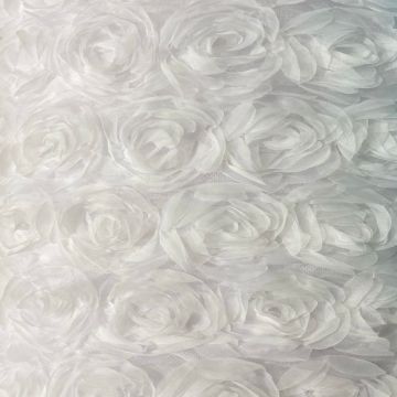 Mesh - Bridal Roses - Pure White