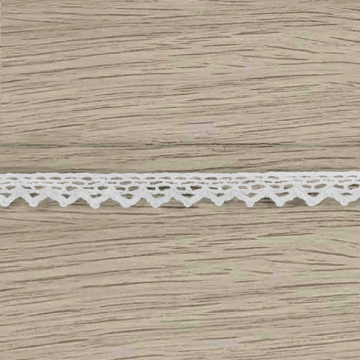Broderie Band Gehaakt Smal - Wit - 8mm