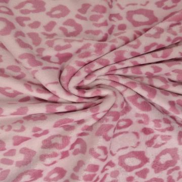 Knuffelfleece - Leopard on pink