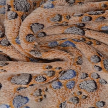 Knuffelfleece - Dogfeet on camel