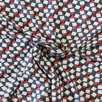 Viscose Tricot - Cubes and Stripes