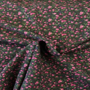 Flanel - Millions of Flowers Pink/Black