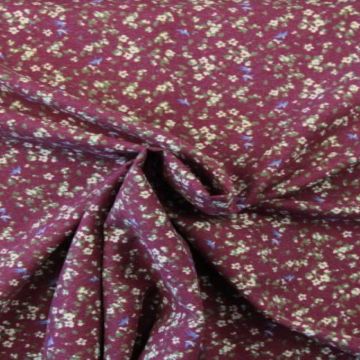 Soft Cotton -  Winter Flower Parade Wine Red