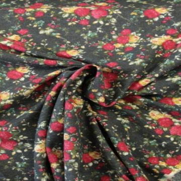 Soft Cotton - Roses in Winter Pink/Grey